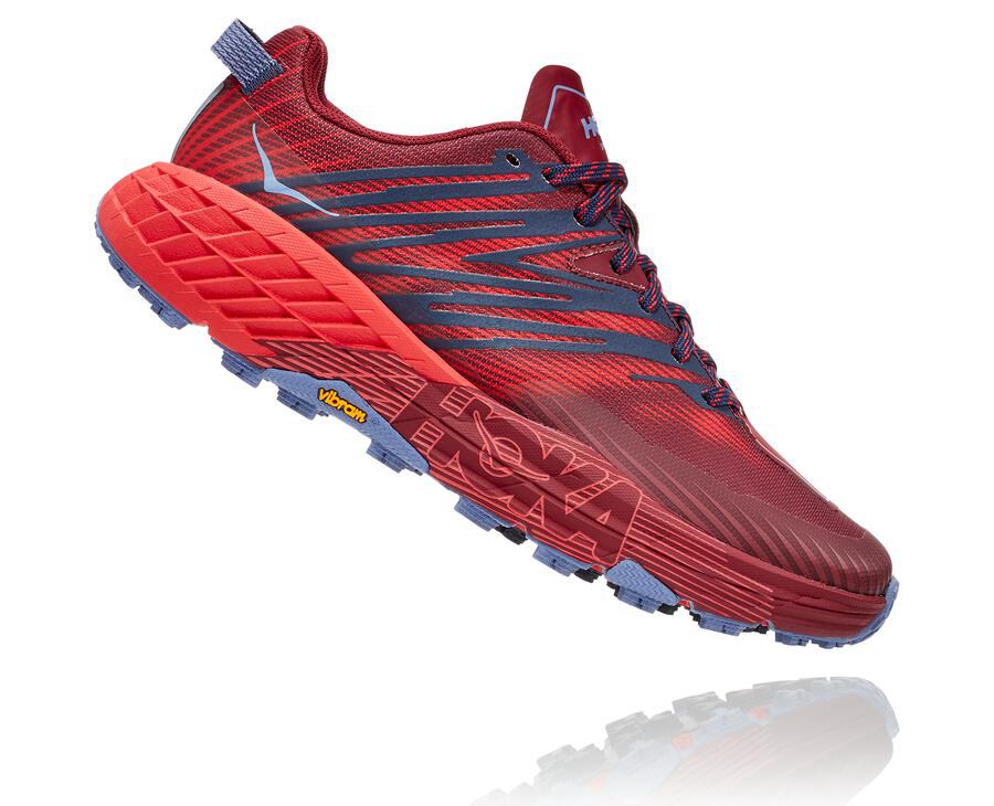 Trail Shoes Womens - Hoka One One Speedgoat 4 - Red - NTRQLWS-60